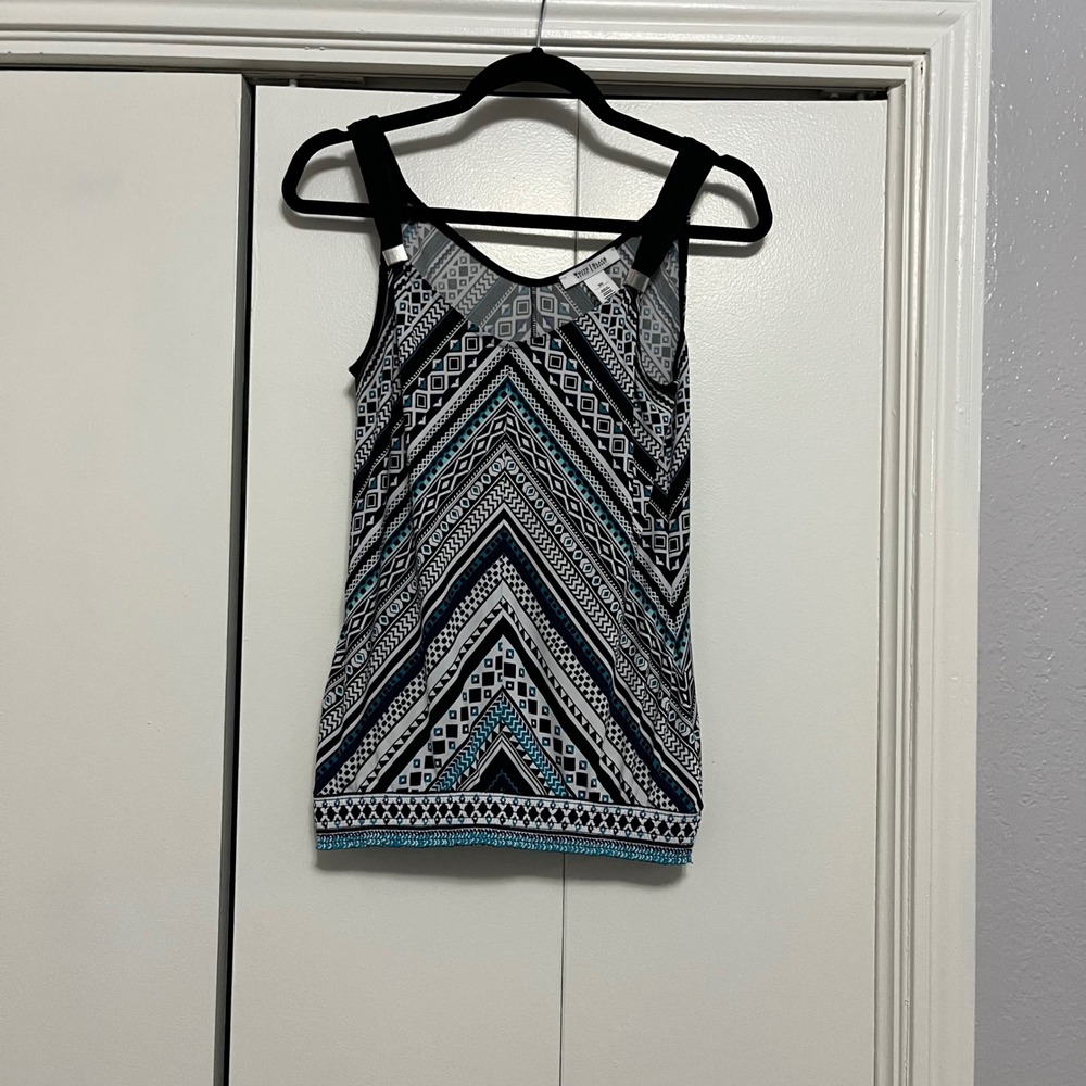 White House Black Market Tank Top Geometric Print Sleeveless XS